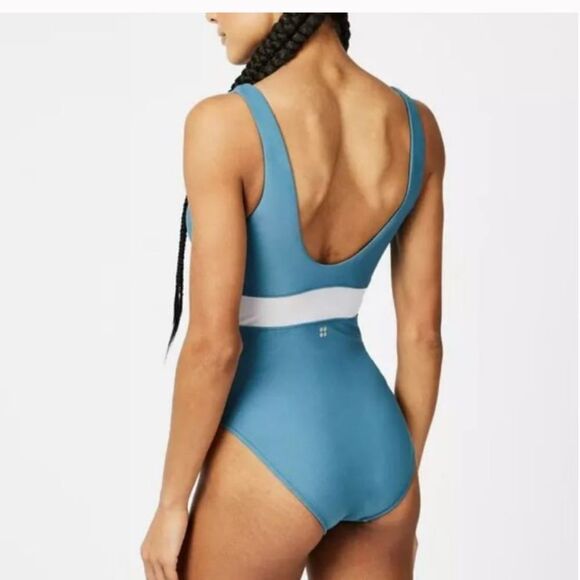 NWT 120.00 Sweaty Betty Poolside One-piece Stellar Blue - Picture 2 of 5